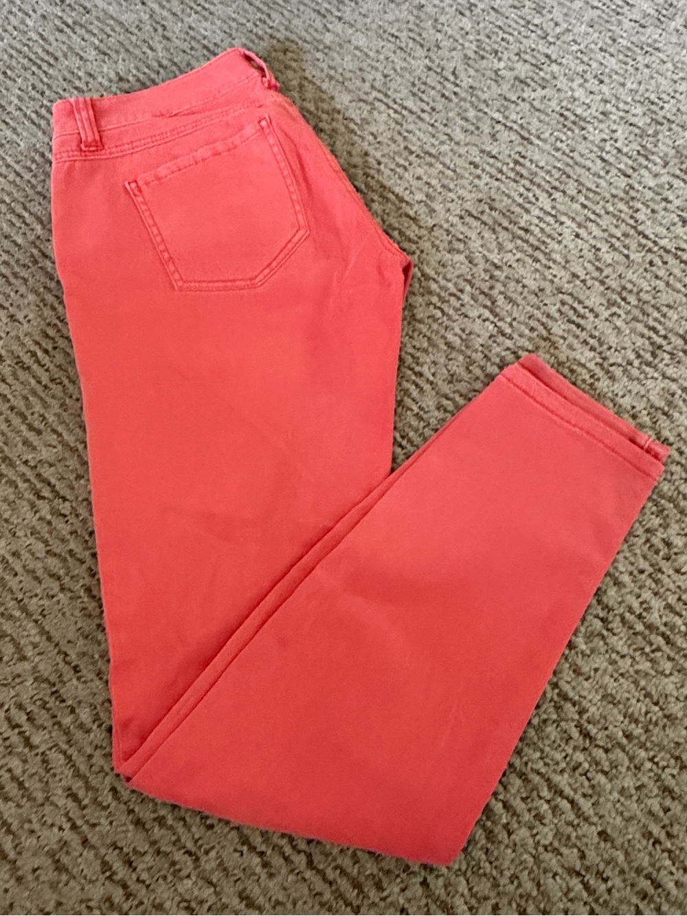 CAbi Coral-Red Skinny Jeans 98% cotton
